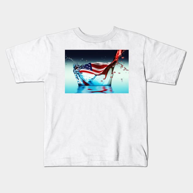 National Nations Flags - American Flag - Stars And Stripes Kids T-Shirt by Unwind-Art-Work